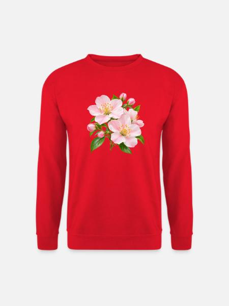 Rosa Apfelblüten-Blüten-Floral - Unisex Pullover - Rot