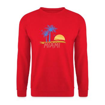 Geschenk für Miami - Unisex Pullover - Rot - Vorne - Alina (178cm) & Michal (187cm)