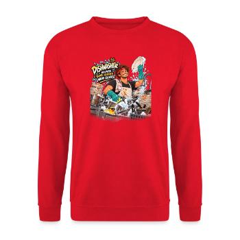 Hero Dishwasher Grüne Handschuhe - Unisex Pullover - Rot - Vorne - Alina (178cm) & Michal (187cm)