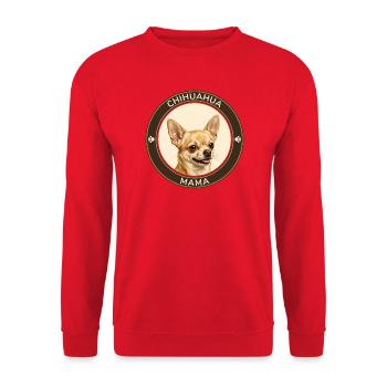 Chihuahua-Mama Porträt - Unisex Pullover - Rot - Vorne - Alina (178cm) & Michal (187cm)