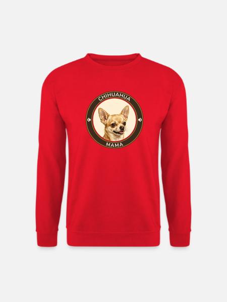 Chihuahua-Mama Porträt - Unisex Pullover - Rot
