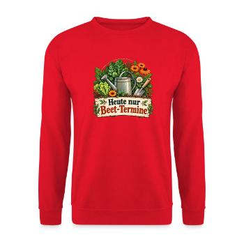 Heute nur Beet Termine - Unisex Pullover - Rot - Vorne - Alina (178cm) & Michal (187cm)