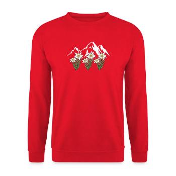 Alpen Edelweiß - Unisex Pullover - Rot - Vorne - Alina (178cm) & Michal (187cm)