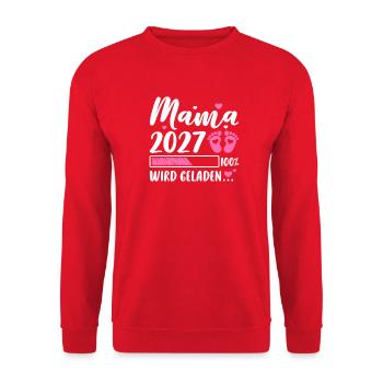 Mama 2027 - Unisex Pullover - Rot - Vorne - Alina (178cm) & Michal (187cm)
