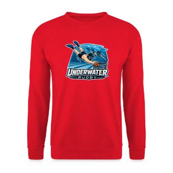 Unterwasser Rugby Cartoonlogo - Unisex Pullover - Rot - Vorne - Alina (178cm) & Michal (187cm)