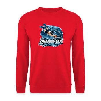 Unterwasser Rugby Logo - Unisex Pullover - Rot - Vorne - Alina (178cm) & Michal (187cm)