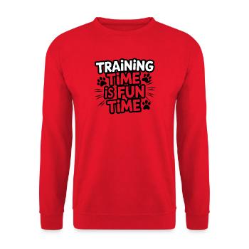  Training Time Is Fun Time Hundetraining Für - Unisex Pullover - Rot - Vorne - Alina (178cm) & Michal (187cm)