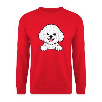 Bichon Frise - Unisex Pullover - Rot - Vorne - Alina (178cm) & Michal (187cm)
