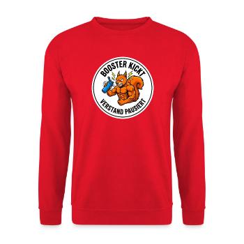 Booster kickt Verstand pausiert Workout Gym - Unisex Pullover - Rot - Vorne - Alina (178cm) & Michal (187cm)