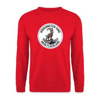 Trailrunning-Shirt Höhenmeter Steinbock - Unisex Pullover - Rot - Vorne - Alina (178cm) & Michal (187cm)