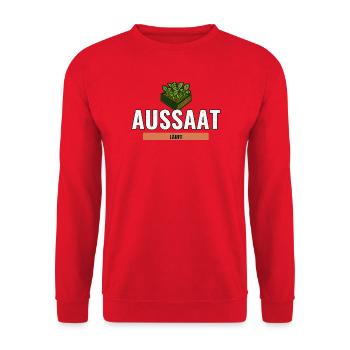 Balkon Hochbeet Geschenk für die erste Aussaat - Unisex Pullover - Rot - Vorne - Alina (178cm) & Michal (187cm)
