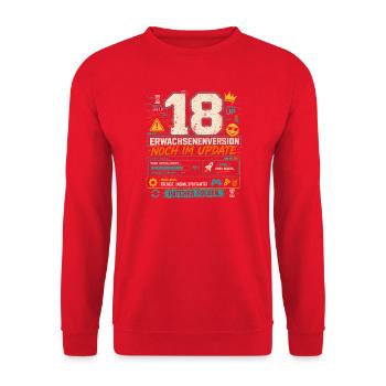 18 Geburtstag Volljährig Gaming Geschenk Humor - Unisex Pullover - Rot - Vorne - Alina (178cm) & Michal (187cm)