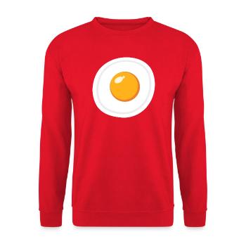 Eikostüm Halloween lustiges Frühstückskostüm - Unisex Pullover - Rot - Vorne - Alina (178cm) & Michal (187cm)