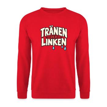 Tränen Der Linken Linke Tränen - Unisex Pullover - Rot - Vorne - Alina (178cm) & Michal (187cm)