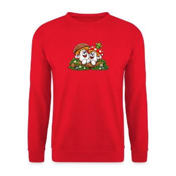 file_00000000f9e4820aaa614ac19141f813 - Unisex Pullover - Rot - Vorne - Alina (178cm) & Michal (187cm)
