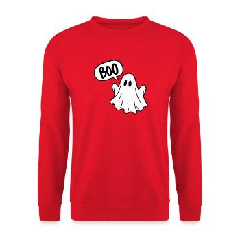 BOO – Süßer Halloween Geist - Unisex Pullover - Rot - Vorne - Alina (178cm) & Michal (187cm)
