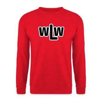 Wlw Outline Logo Stil - Unisex Pullover - Rot - Vorne - Alina (178cm) & Michal (187cm)
