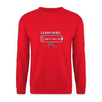 Astronomie — klarer Himmel, leere Batterie - Unisex Pullover - Rot - Vorne - Alina (178cm) & Michal (187cm)