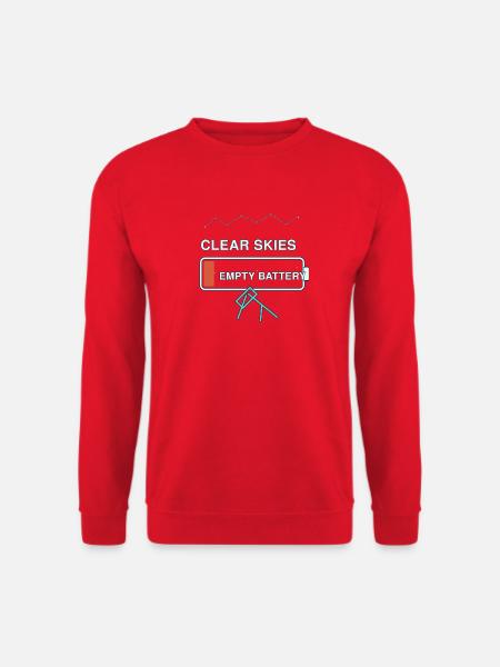 Astronomie — klarer Himmel, leere Batterie - Unisex Pullover - Rot