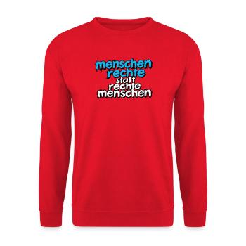 Gleichberechtigung statt Ausgrenzung - Unisex Pullover - Rot - Vorne - Alina (178cm) & Michal (187cm)