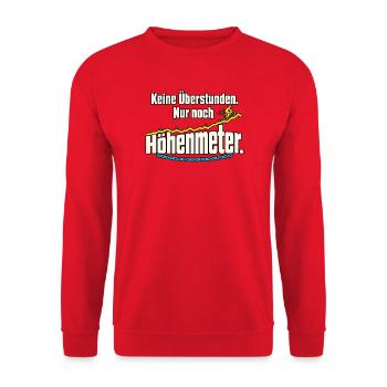 Rentner Fahrrad Ruhestand Spruch - Unisex Pullover - Rot - Vorne - Alina (178cm) & Michal (187cm)