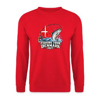Angeltour Dänemark 2027 - Unisex Pullover - Rot - Vorne - Alina (178cm) & Michal (187cm)