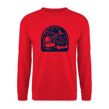 Observatorium Weltall Icon - Unisex Pullover - Rot - Vorne - Alina (178cm) & Michal (187cm)