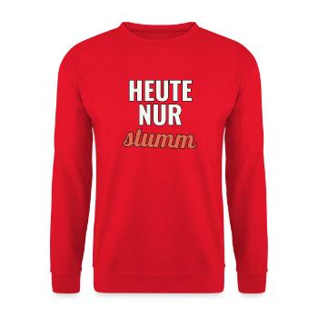 Homeoffice Geschenk für volle Meetingtage - Unisex Pullover - Rot - Vorne - Alina (178cm) & Michal (187cm)