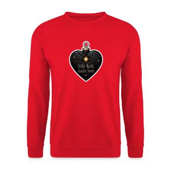 Stille Nacht dunkle Seele Weihnachtskugel Gothic - Unisex Pullover - Rot - Vorne - Alina (178cm) & Michal (187cm)