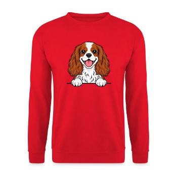 King Cavalier Spaniel - Unisex Pullover - Rot - Vorne - Alina (178cm) & Michal (187cm)