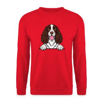 English Springer Spaniel - Unisex Pullover - Rot - Vorne - Alina (178cm) & Michal (187cm)