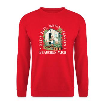  Gärtner Pflanzen Kleingärtner Schrebergarten - Unisex Pullover - Rot - Vorne - Alina (178cm) & Michal (187cm)