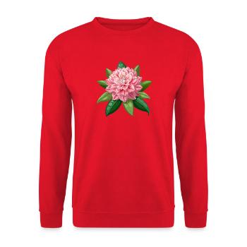 Rhododendronblüte - Unisex Pullover - Rot - Vorne - Alina (178cm) & Michal (187cm)