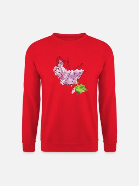 Blüte mit Insekt - Unisex Pullover - Rot