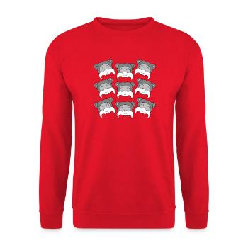 Süßes Tamarin-Gesicht - Unisex Pullover - Rot - Vorne - Alina (178cm) & Michal (187cm)
