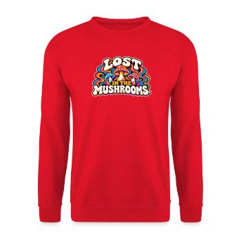 Lost in the Mushrooms - Unisex Pullover - Rot - Vorne - Alina (178cm) & Michal (187cm)