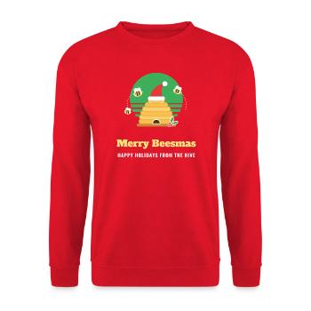 Fröhliche Bienen, lustige Imker, Weihnachten, Honig - Unisex Pullover - Rot - Vorne - Alina (178cm) & Michal (187cm)