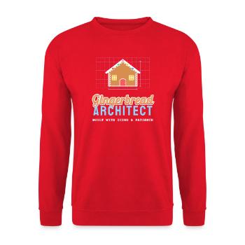 Lebkuchen-Architekt lustiges Weihnachtsbacken - Unisex Pullover - Rot - Vorne - Alina (178cm) & Michal (187cm)