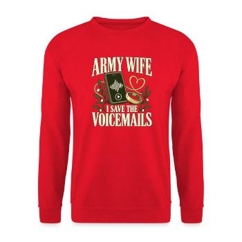 Armee Ehefrau Militär Ehefrau Einsatz - Unisex Pullover - Rot - Vorne - Alina (178cm) & Michal (187cm)