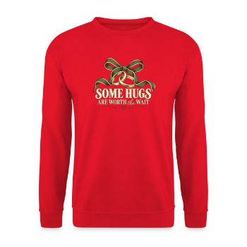 Armee Ehefrau Militär Ehefrau Einsatz - Unisex Pullover - Rot - Vorne - Alina (178cm) & Michal (187cm)
