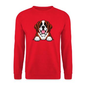 Bernhardiner - Unisex Pullover - Rot - Vorne - Alina (178cm) & Michal (187cm)
