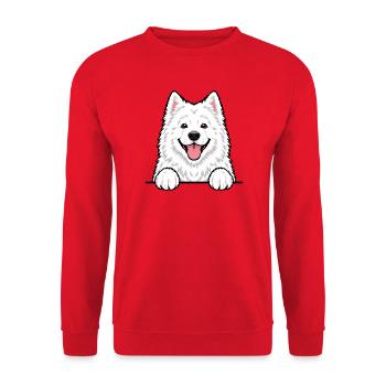 Samojede - Unisex Pullover - Rot - Vorne - Alina (178cm) & Michal (187cm)