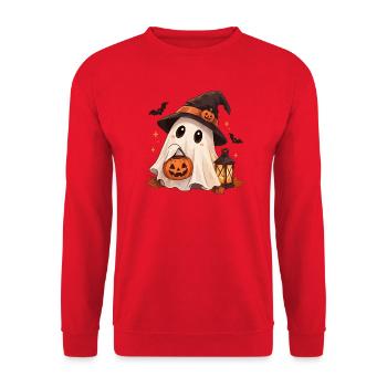 Süßer Geist mit Hexenhut - Unisex Pullover - Rot - Vorne - Alina (178cm) & Michal (187cm)