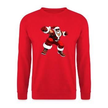 Boxer Weihnachten - Unisex Pullover - Rot - Vorne - Alina (178cm) & Michal (187cm)