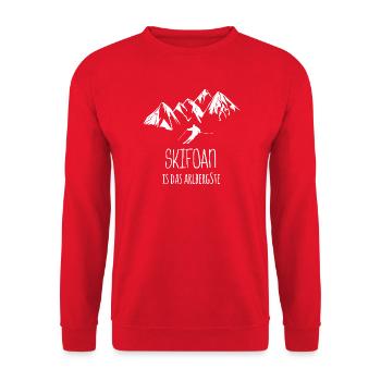 Arlberg Skifahren - Unisex Pullover - Rot - Vorne - Alina (178cm) & Michal (187cm)
