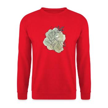 Olivenbaum Experte - Unisex Pullover - Rot - Vorne - Alina (178cm) & Michal (187cm)