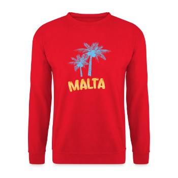 Geschenk für Malta - Unisex Pullover - Rot - Vorne - Alina (178cm) & Michal (187cm)