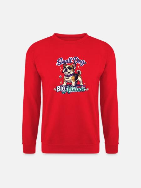 Kleiner Hund Große Einstellung - Unisex Pullover - Rot