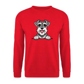 Zwergschnauzer - Unisex Pullover - Rot - Vorne - Alina (178cm) & Michal (187cm)