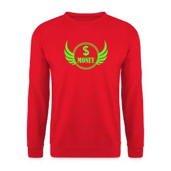 Winged Money Neon - Unisex Pullover - Rot - Vorne - Alina (178cm) & Michal (187cm)